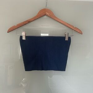 Aritzia Babaton Navy Sculpt Knit Strapless top